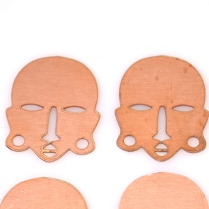 Ebauches en cuivre - 333 # nouveaux masques africains Ebauche en cuivre, émail estampé, cuivre massif, ébauche d'estampage, ébauche de cuivre personnalisée, cuivre brut