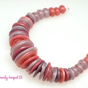 Lampwork Beads, Pink  purple disc and round, lampwork glass beads, handmade beads, lampwork beads sra, handemade lampwork, glass beads,  MTO