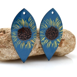 Enameled Copper, enameled jewelry, jewelry making,  copper jewelry, copper earrings, enameled copper, jewelry component, pair