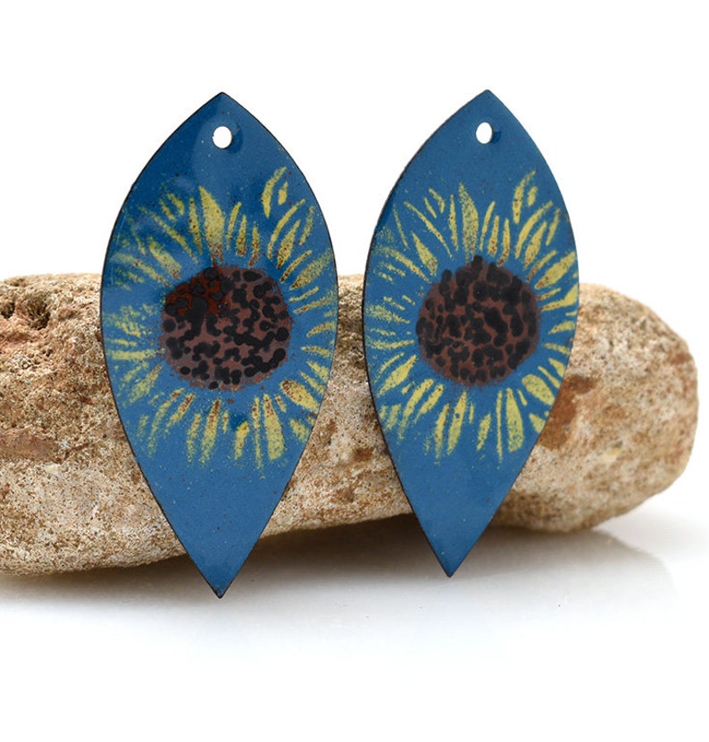 Enameled Copper, enameled jewelry, jewelry making,  copper jewelry, copper earrings, enameled copper, jewelry component, pair