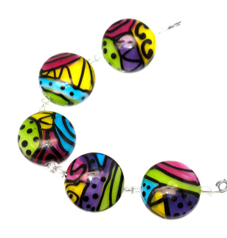Unique Colorful Lampwork Beads Multi Color 1 Reserved to Dalene Handwork Beads Artisan Glass Jewelry Beads DIY Bracelet Making Beads