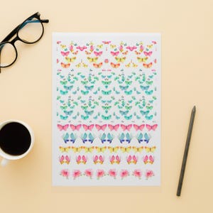 Overglaze Butterfly Waterslide Decals for Glass Fusing, Ceramic, and Enameling, 1004