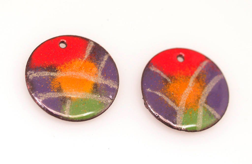 Enameled Copper Enameled Jewelry Jewelry Making Boho Etsy