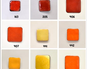 Poudre d'émail Pearly's rouge/orange/jaune 3 oz (85 g) Idéal pour l'émaillage au chalumeau/au four/cloisonné et humide