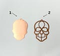 Copper Blanks - 1003# Skull Copper blank, stamped enamel, solid copper,  stamping blank, personalized  copper blank, raw copper product logo