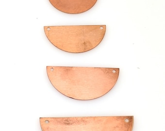 Copper - 27# Half circle copper blank  24g Gauge, Solid