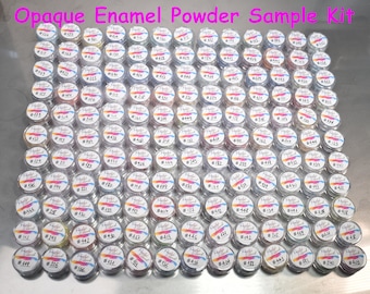 Kits, 136 Pearly's Enamel Powder Samples Opaque Kit  (jars of 6gr.) Great for torch/kiln/Cloisonné and Wet Packing Enameling