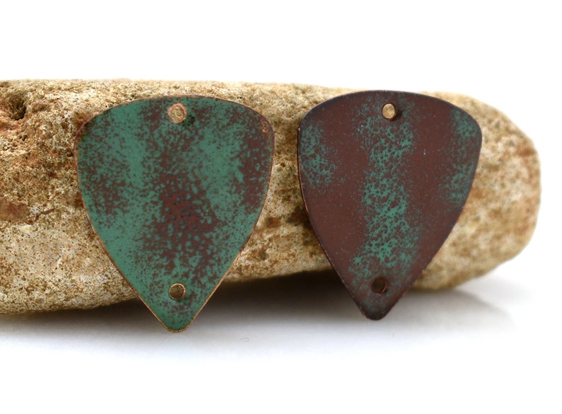 boho earrings copper jewelry Triangle Enameled copper jewelry making enameled copper jewelry component copper earrings pair