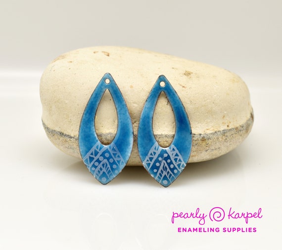 Enameled Copper, Pair Drop Enameled copper jewelry