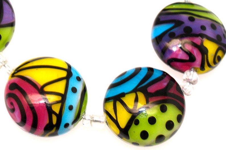 Unique Colorful Lampwork Beads Multi Color 1 Reserved to Dalene Handwork Beads Artisan Glass Jewelry Beads DIY Bracelet Making Beads