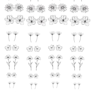 Overglaze Flowers Ceramic Decals, Full Sheet Waterslide Decals, Decals for Enamel or Glass, Image Transfer, Enamel Supplies 1010
