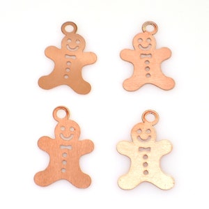 Kupfer - 321 # Weihnachtslebkuchen-Kupferrohling, gestempelte Emaille, massives Kupfer, Stanzrohling, personalisierter Kupferrohling, rohes Kupfer