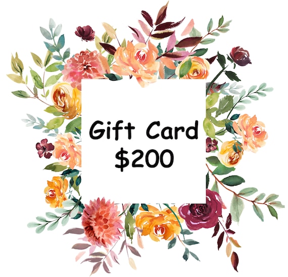 Electronic Gift Certificate 200 USD Gift E-card for - Etsy