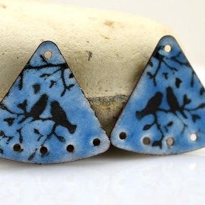 Birds triangle Enameled copper