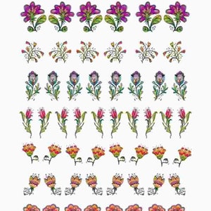 Overglaze Ceramic Flowers Decals - Enamel & Fusible Decal for Glass Fusing - Waterslide Decal 1001