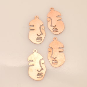 Kupferrohlinge - 383 # New - Face Kupferrohling, gestempelte Emaille, massives Kupfer, Stanzrohling, personalisierter Kupferrohling, rohes Kupfer