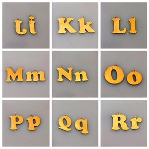 Letters A-Z  brass blanks, brass charms , brass stamping blanks, stamping blank - pack of 4