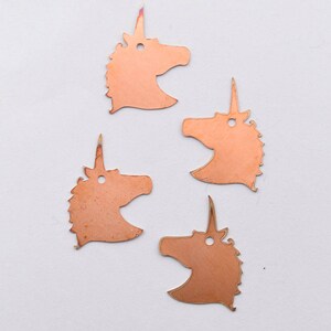 Kupferrohlinge - 49 # Unicorn Kupferrohling, gestempelte Emaille, massives Kupfer, Stanzrohling, personalisiert, Kupferrohling, Rohkupfer