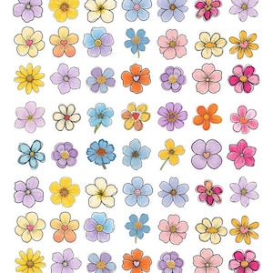 Overglaze Decals, Flowers Pattern Ceramic decals - Enamel Decal - Fusible Decal - Glass Fusing Decal ~ Waterslide Decal - 2105