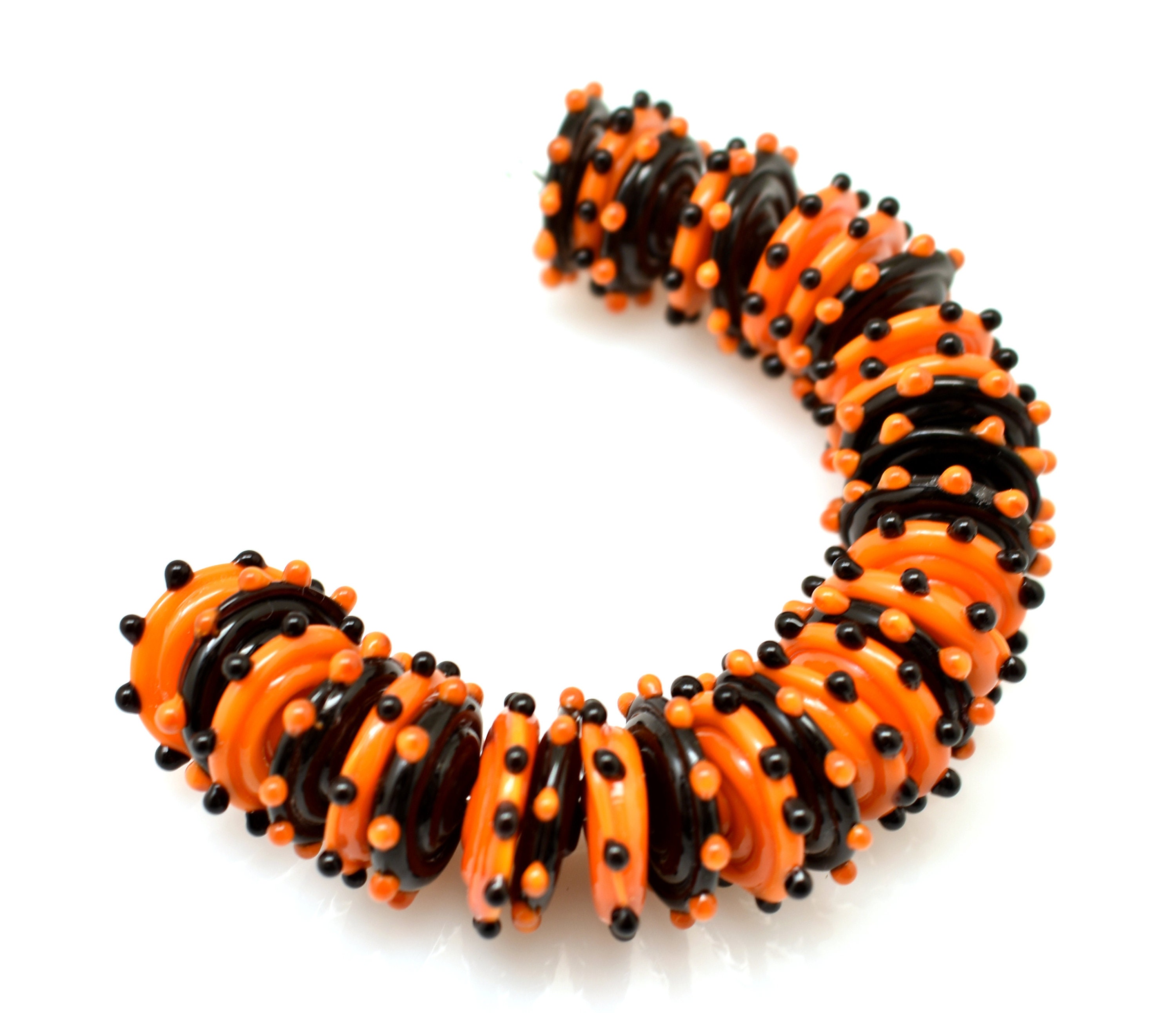 Lampwork Beads, Orange and Blank discs ,  lampwork glass beads, lampwork beads sra, handemade lampwork, glass beads,  MTO