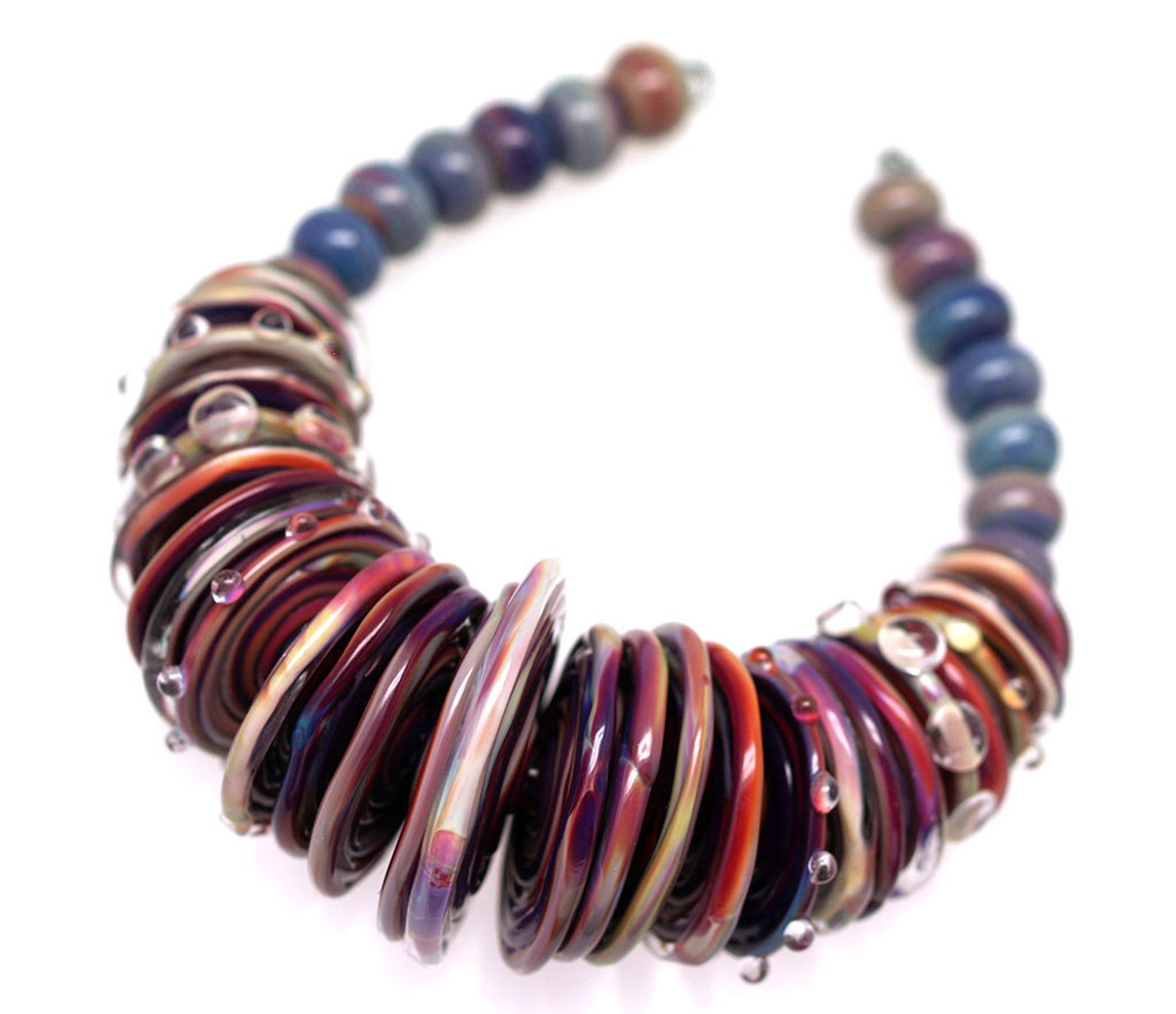 Lampwork Beads, Multicolor Disc, Lampwork Glass Beads, Handmade Beads ...