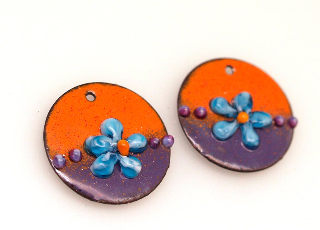 Enameled Copper Enameled Jewelry Jewelry Making Boho Etsy