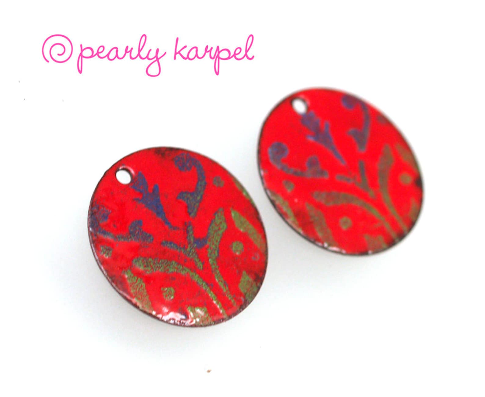 Enameled Copper Enameled Jewelry Jewelry Making Boho Etsy