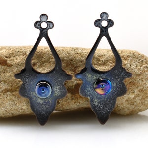 Enameled Copper, Shining   jewelry making,  copper jewelry, copper earrings, enameled copper, jewelry component, pair