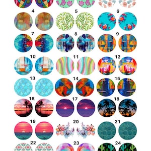 Overglaze Abstract and Nature Circle Enamel Decals, Round Waterslide and Glass Fusible Decals, Decals for Enameling & Ceramic 1018