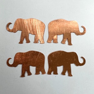 Kupferrohlinge - 721 # neu - Elefant Kupferrohling, gestempelte Emaille, massives Kupfer, Stanzrohling, personalisierter Kupferrohling, rohes Kupfer