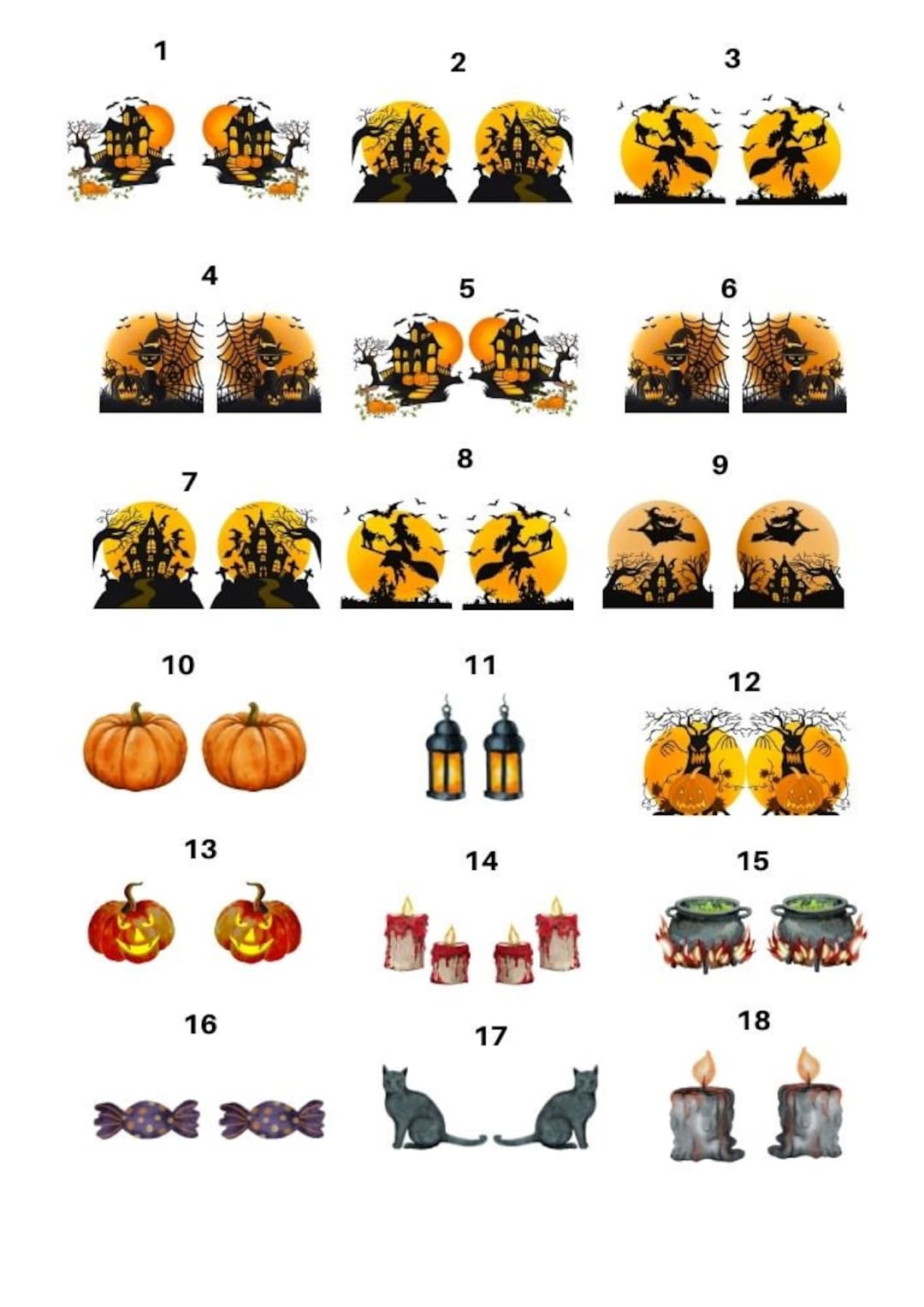 Fusing Decals Halloween Decals - Ceramic Decals - Enamel Decal - Fusible Decal ...