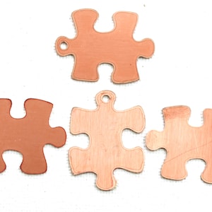 Copper - 61# Puzzle copper blank , stamped enamel , solid copper,  stamping blank, personalized  , copper blank, raw copper