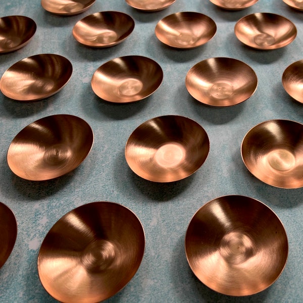 Copper Solid Bowl #1 - Raw Copper, Size 76mm diameter\3" 20ga - 0.8mm