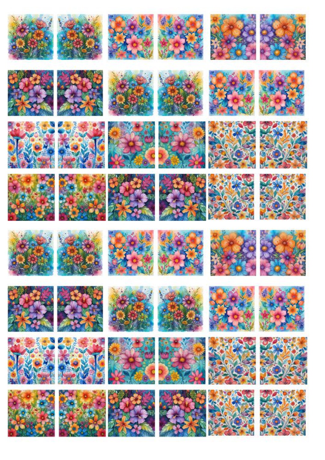 Fusing Decals Overglaze Decals, Flowers Pattern Ceramic Decals - Enamel Decal ...