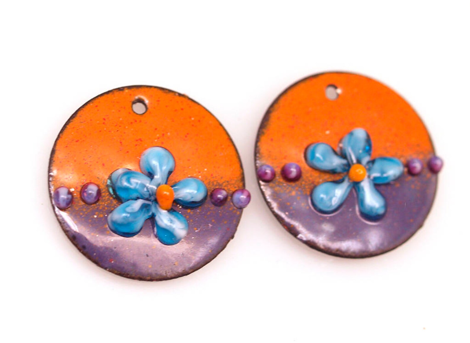 Enameled Copper Enameled Jewelry Jewelry Making Boho Etsy