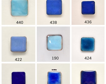 Pearly&#39;s Enamel Powder Blues 3oz. (85gr.) Great for torch/kiln/Cloisonné and Wet Packing Enameling