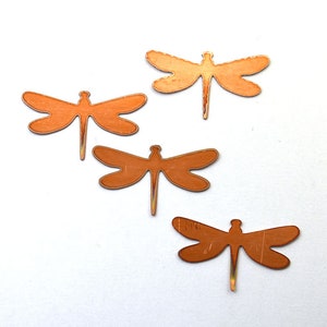 Copper 113 Dragonfly copper blank , stamped enamel , solid copper, stamping blank, personalized copper blank, raw copper image 2