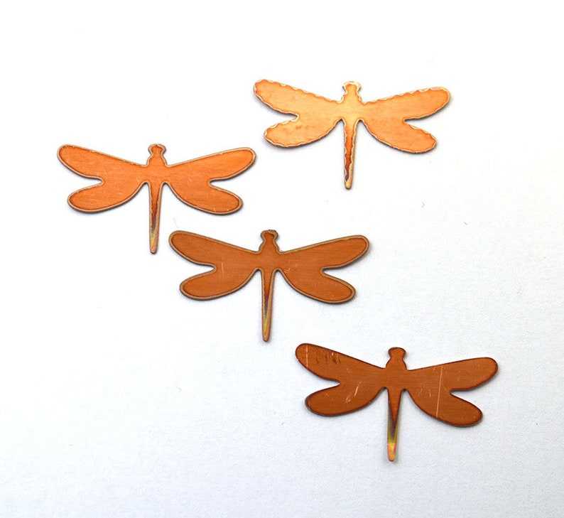 Copper 113 Dragonfly copper blank , stamped enamel , solid copper, stamping blank, personalized copper blank, raw copper image 2