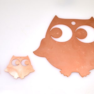 Kupfer Rohlinge - 536# Owl Kupfer Rohling - 24 Gauge, raw Solid
