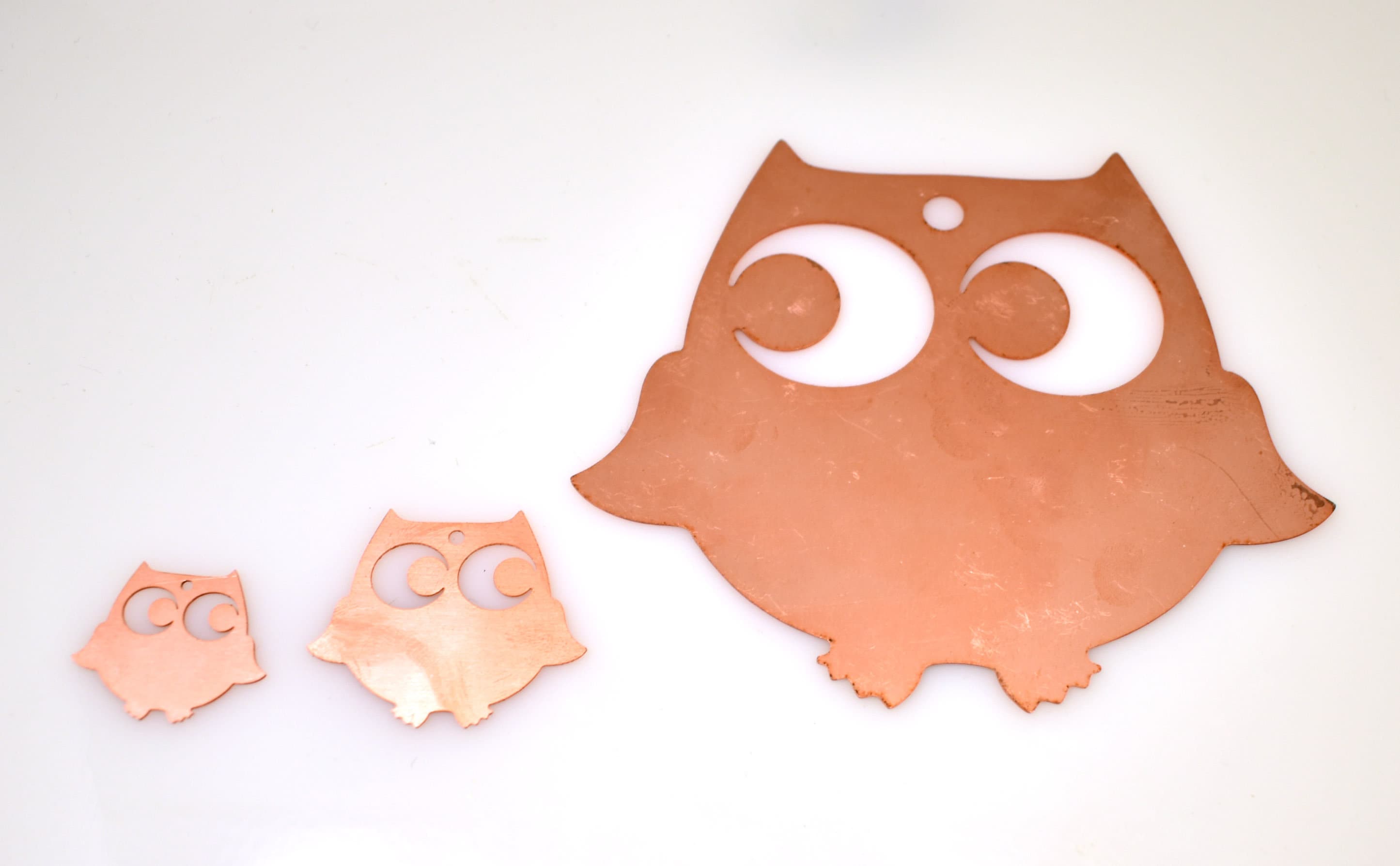 Copper Blanks - 536# Owl copper blank -  24 Gauge, raw Solid