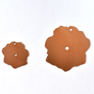 Kupferrohlinge - 358 # Blumenkupferrohling, gestanztes massives Kupfer, runder Stanzrohling, personalisiert, Kupferrohling, Rohkupfer