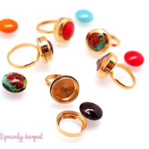 interchangeable ring,DIY Stainless Steel Bead holder, ring bead changeable,jewelry supplies, 317L Stainless Steel, beadable ring,gold plated