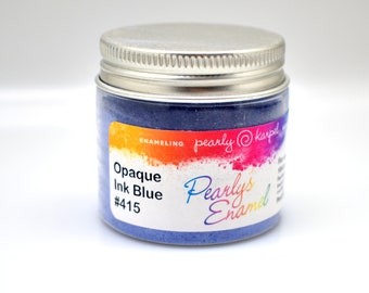 85gr. Pearly's Enamel Powder No 440 Opaque Light Blue 3oz. Great for torchkilnCloisonn\u00e9 and Wet Packing Enameling