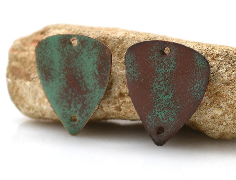 boho earrings copper jewelry Triangle Enameled copper jewelry making enameled copper jewelry component copper earrings pair