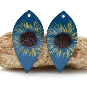 Enameled Copper, enameled jewelry, jewelry making,  copper jewelry, copper earrings, enameled copper, jewelry component, pair
