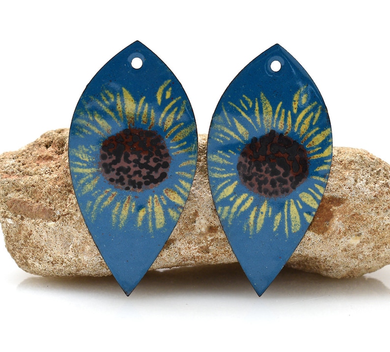 Enameled Copper, enameled jewelry, jewelry making,  copper jewelry, copper earrings, enameled copper, jewelry component, pair