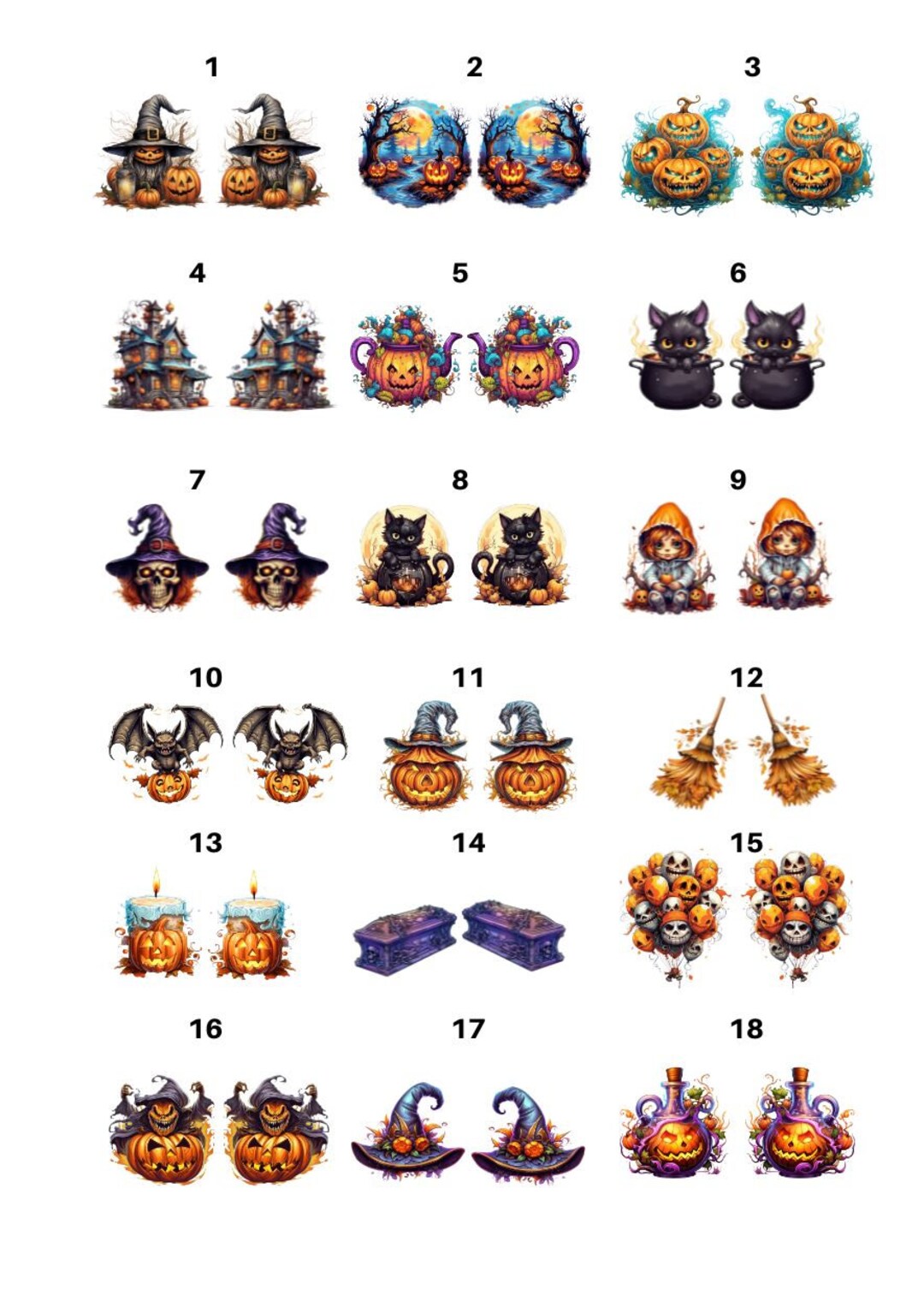 Fusing Decals Decals, Halloween - Ceramic Decals - Enamel Decal - Fusible Decal ...