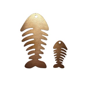 Kupferrohlinge - 342 # New Fish Bones Kupferrohling, gestempelte Emaille, massives Kupfer, Stanzrohling, personalisierter Kupferrohling, rohes Kupfer
