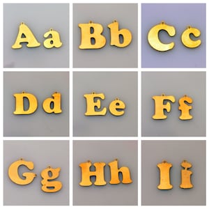 Letters A-Z  brass blanks, brass charms , brass stamping blanks, stamping blank - pack of 4