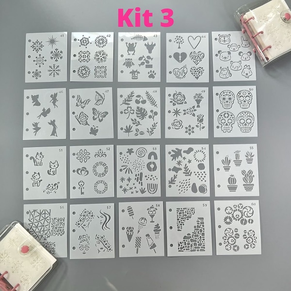Enameling Supplies New - 4 kits available - 20 Different Designs Stencils With Folder - great for adding enamel powders